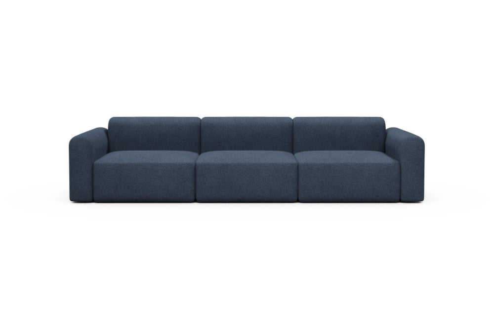 Rund Modular Sofa - Configurations 1 - B3L - 335 x 97 cm - 3,5 Seater - 537 Bouclé Blue