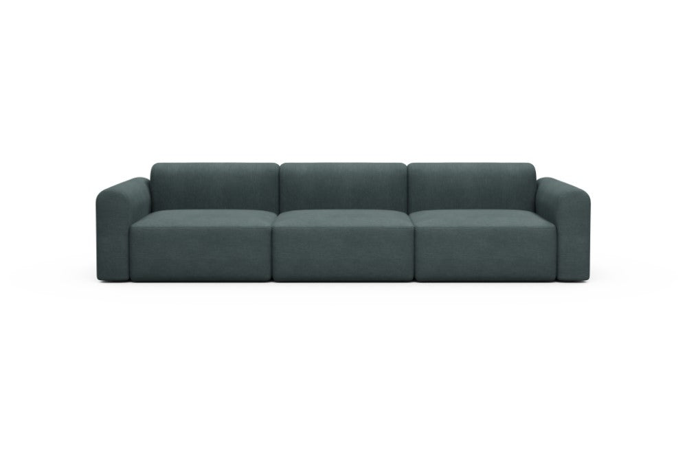 Rund Modular Sofa - Configurations 1 - B3L - 335 x 97 cm - 3,5 Seater - 573 Vivus Dusty Blue