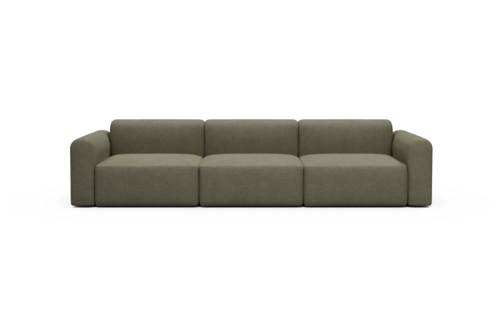 Rund Modular Sofa - Configurations 1 - B3L - 335 x 97 cm - 3,5 Seater - 575 Vivus Dusty Olive