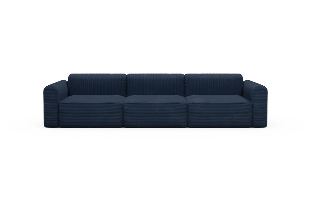 Rund Modular Sofa - Configurations 1 - B3L - 335 x 97 cm - 3,5 Seater - 591 Corduroy Midnight-Blue