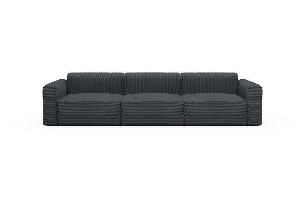 Rund Modular Sofa - Configurations 1 - B3L - 335 x 97 cm - 3,5 Seater - 593 Corduroy Graphite