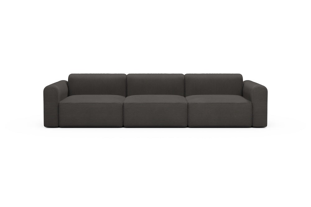 Rund Modular Sofa - Configurations 1 - B3L - 335 x 97 cm - 3,5 Seater - 597 Corduroy Charcoal