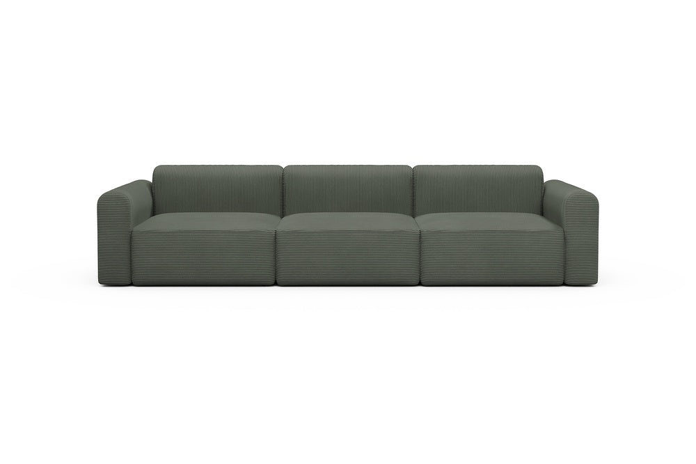 Rund Modular Sofa - Configurations 1 - B3L - 335 x 97 cm - 3,5 Seater - 598 Corduroy Sage