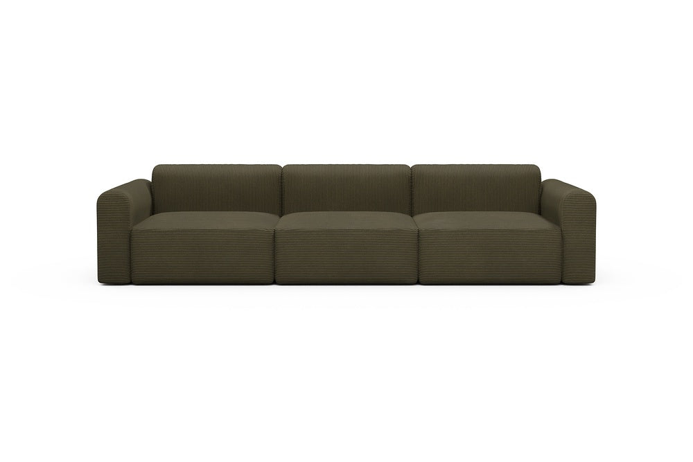 Rund Modular Sofa - Configurations 1 - B3L - 335 x 97 cm - 3,5 Seater - 599 Corduroy Olive
