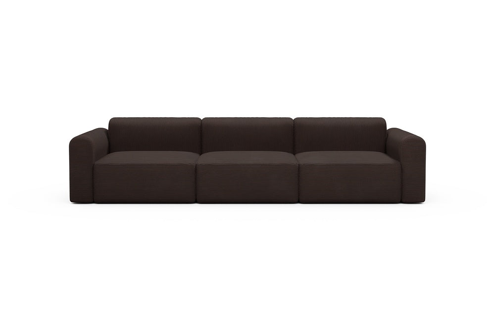 Rund Modular Sofa - Configurations 1 - B3L - 335 x 97 cm - 3,5 Seater - 600 Corduroy Cocoa