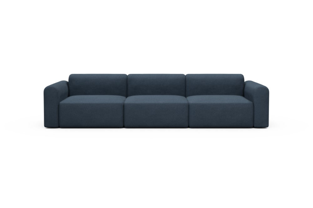 Rund Modular Sofa - Configurations 1 - B3L - 335 x 97 cm - 3,5 Seater - 768 Cura Oxford Blue
