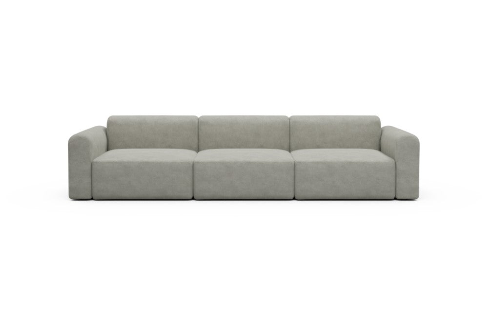 Rund Modular Sofa - Configurations 1 - B3L - 335 x 97 cm - 3,5 Seater - 773 Carreno Moon Stone White