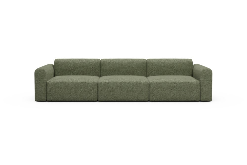 Rund Modular Sofa - Configurations 1 - B3L - 335 x 97 cm - 3,5 Seater - 775 Carreno Vivid Green