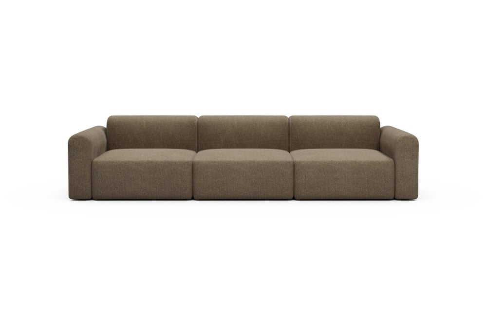 Rund Modular Sofa - Configurations 1 - B3L - 335 x 97 cm - 3,5 Seater - 817 Aivi Khaki Brown