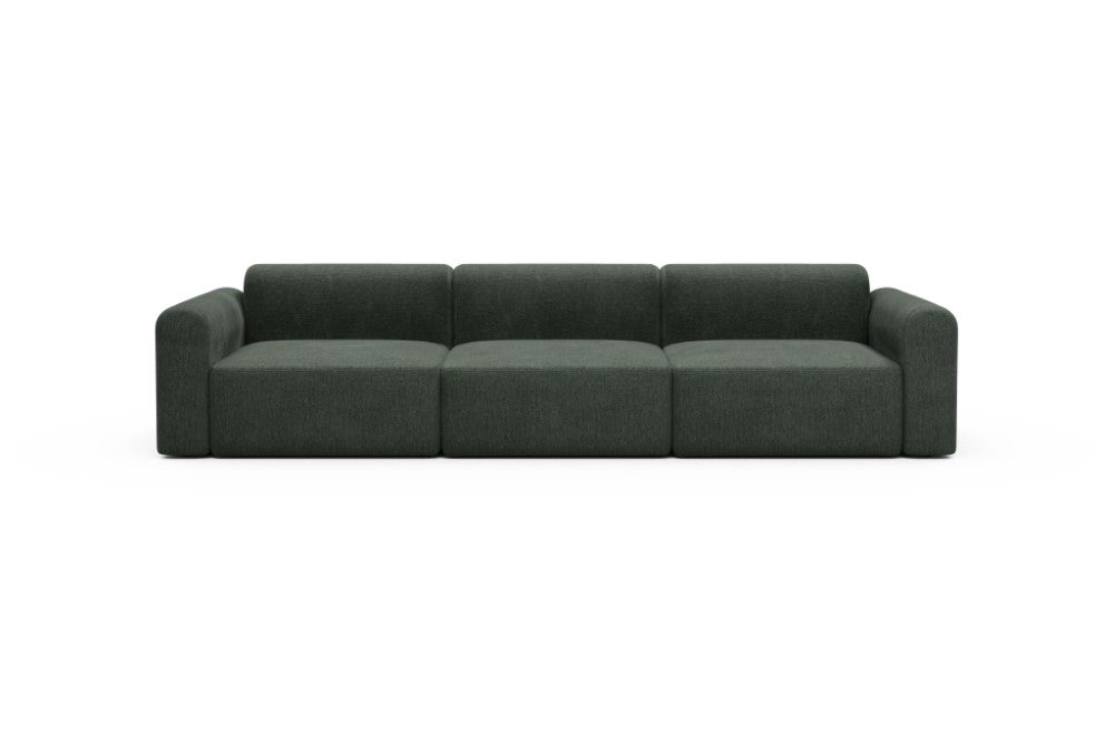 Rund Modular Sofa - Configurations 1 - B3L - 335 x 97 cm - 3,5 Seater - 818 Aivi Pine Green