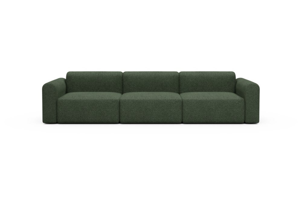 Rund Modular Sofa - Configurations 1 - B3L - 335 x 97 cm - 3,5 Seater - 869 Vanora Deep Green