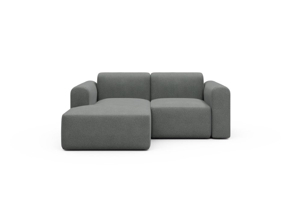 Rund Modular Sofa - Configurations 1 - C1L - 194 x 97 cm - Chaise + 1 Seater - 440 Satya Steel Grey