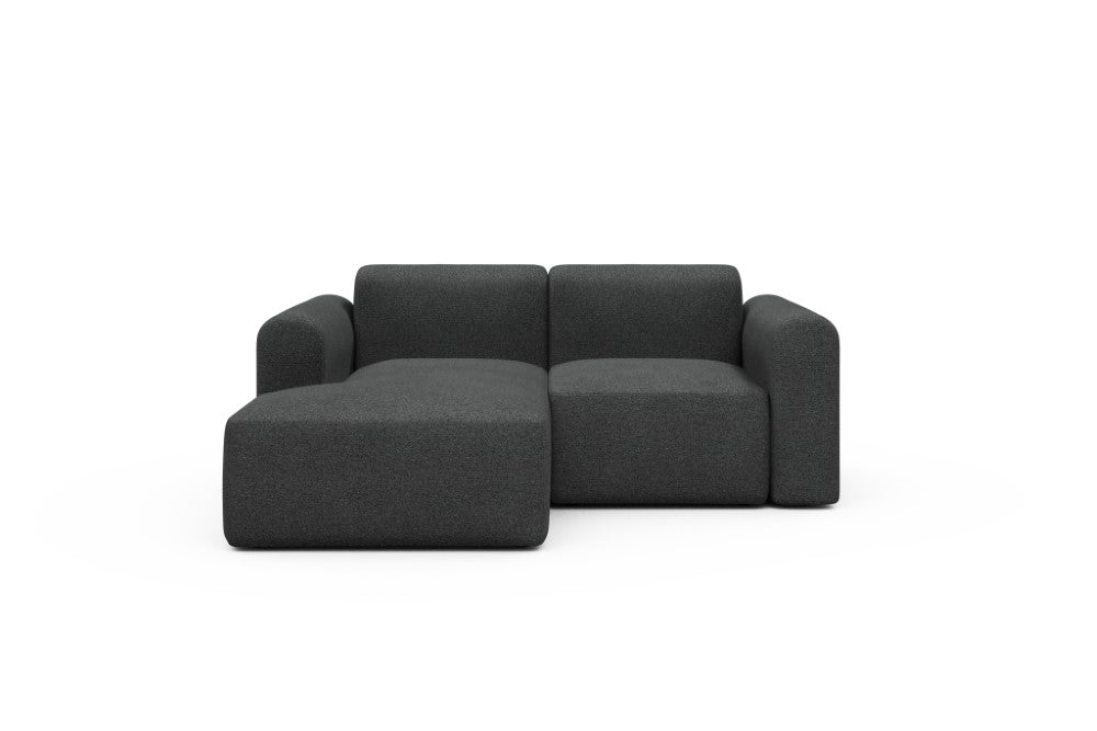 Rund Modular Sofa - Configurations 1 - C1L - 194 x 97 cm - Chaise + 1 Seater - 529 Bouclé Charcoal