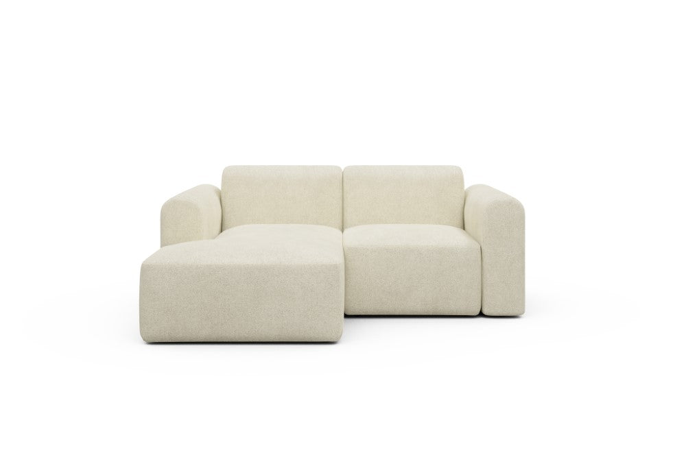 Rund Modular Sofa - Configurations 1 - C1L - 194 x 97 cm - Chaise + 1 Seater - 531 Bouclé Off White