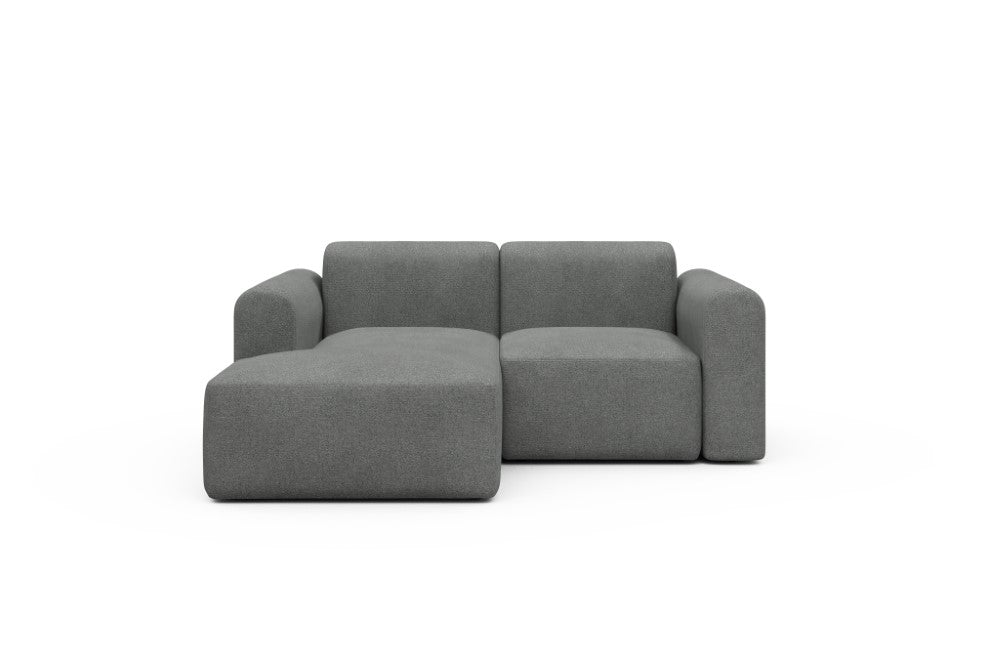Rund Modular Sofa - Configurations 1 - C1L - 194 x 97 cm - Chaise + 1 Seater - 533 Bouclé Ash Grey
