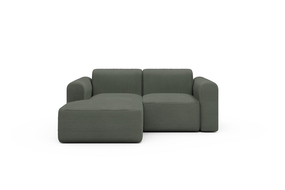 Rund Modular Sofa - Configurations 1 - C1L - 194 x 97 cm - Chaise + 1 Seater - 598 Corduroy Sage
