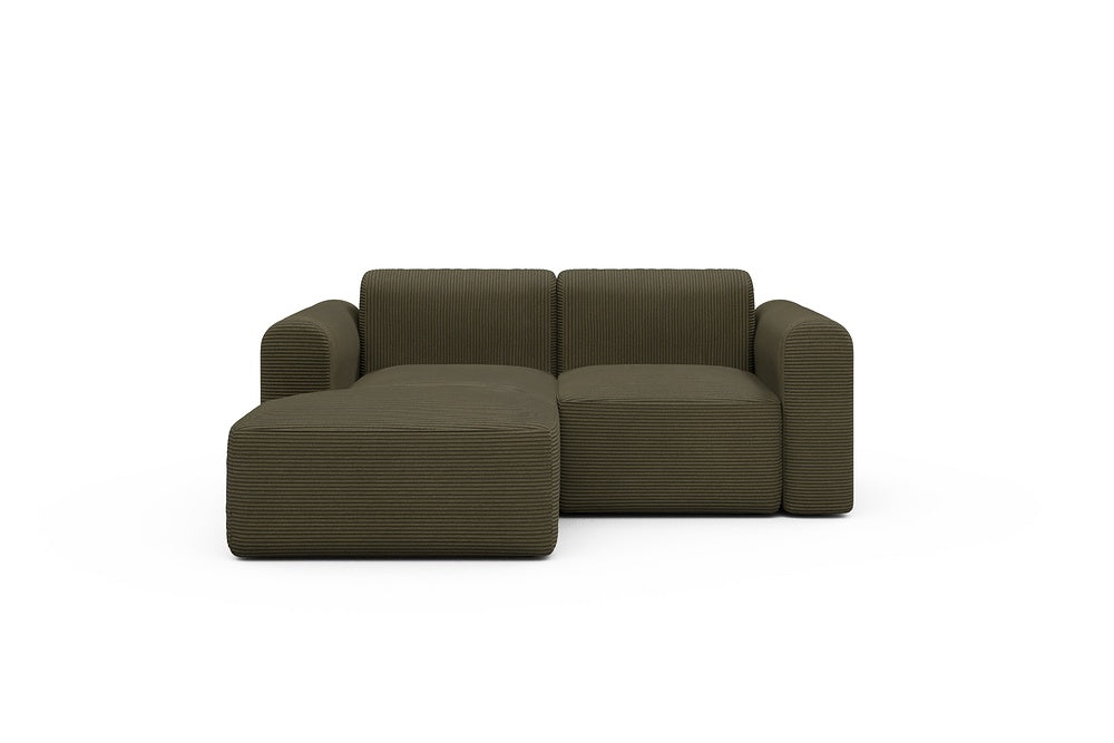 Rund Modular Sofa - Configurations 1 - C1L - 194 x 97 cm - Chaise + 1 Seater - 599 Corduroy Olive