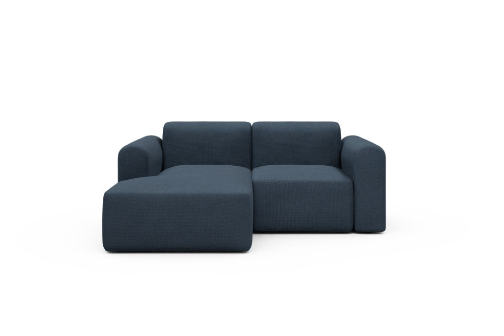 Rund Modular Sofa - Configurations 1 - C1L - 194 x 97 cm - Chaise + 1 Seater - 768 Cura Oxford Blue