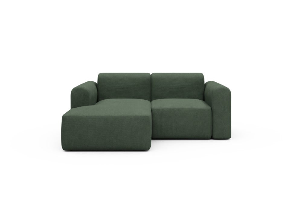Rund Modular Sofa - Configurations 1 - C1L - 194 x 97 cm - Chaise + 1 Seater - 769 Cura Saga Green