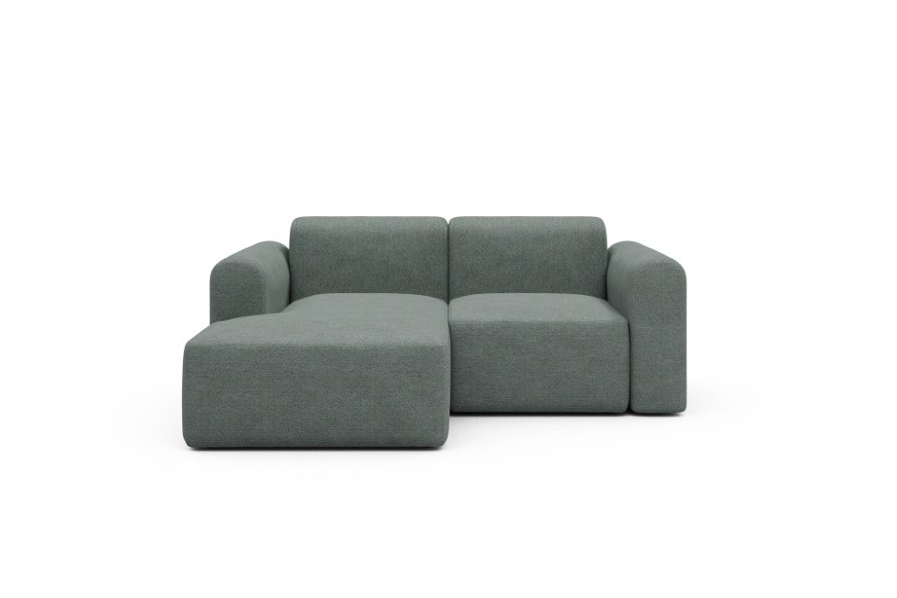 Rund Modular Sofa - Configurations 1 - C1L - 194 x 97 cm - Chaise + 1 Seater - 770 Carreno Cielo Blue
