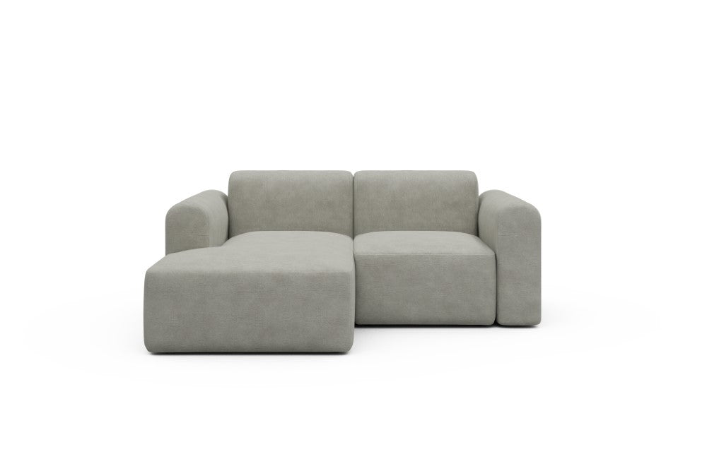 Rund Modular Sofa - Configurations 1 - C1L - 194 x 97 cm - Chaise + 1 Seater - 773 Carreno Moon Stone White