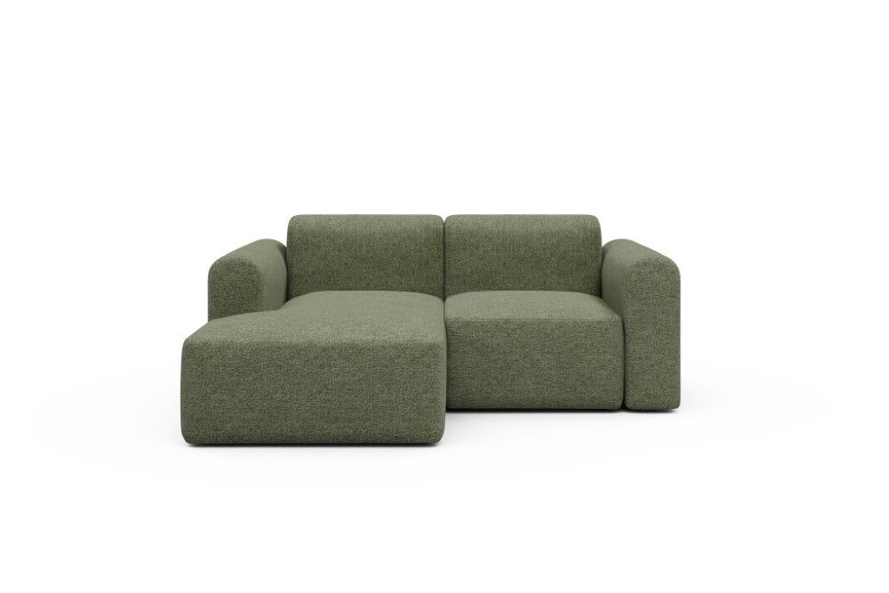 Rund Modular Sofa - Configurations 1 - C1L - 194 x 97 cm - Chaise + 1 Seater - 775 Carreno Vivid Green