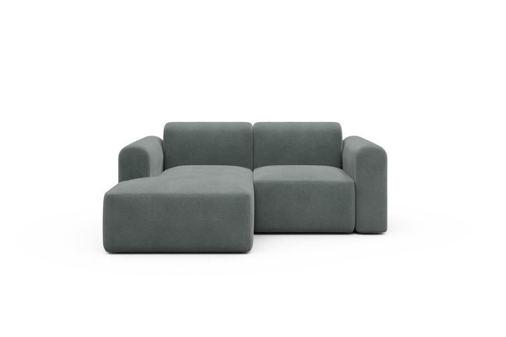 Rund Modular Sofa - Configurations 1 - C1L - 194 x 97 cm - Chaise + 1 Seater - 812 Smooth Smooth Silver Grey