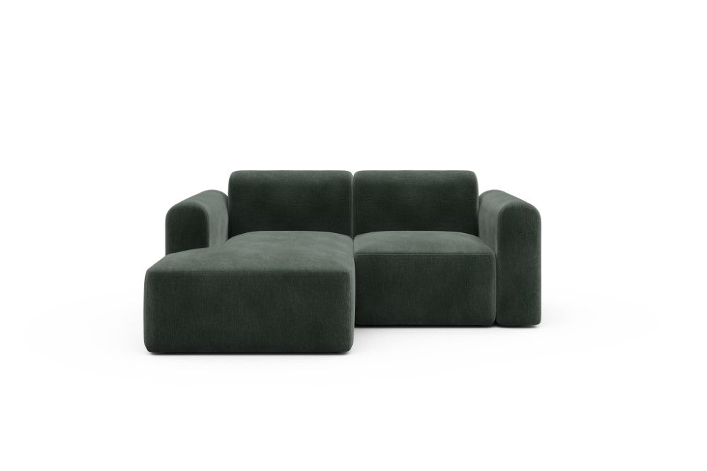 Rund Modular Sofa - Configurations 1 - C1L - 194 x 97 cm - Chaise + 1 Seater - 814 Smooth Laural Green