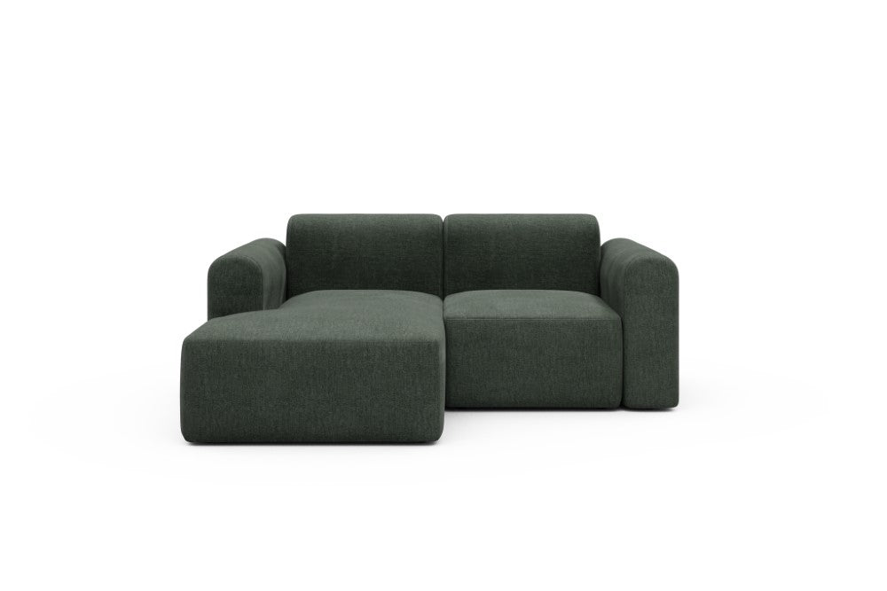 Rund Modular Sofa - Configurations 1 - C1L - 194 x 97 cm - Chaise + 1 Seater - 818 Aivi Pine Green