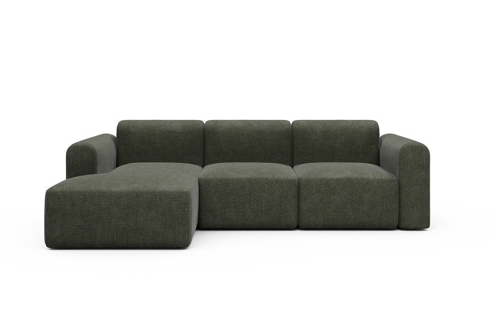 Rund Modular Sofa - Configurations 1 - C2L - 194 x 152 cm - 1 Seater + Chaise - 413 Esina Olive Green