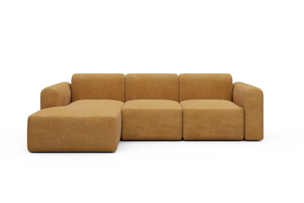 Rund Modular Sofa - Configurations 1 - C2L - 194 x 152 cm - 1 Seater + Chaise - 497 Casone Warm Yellow