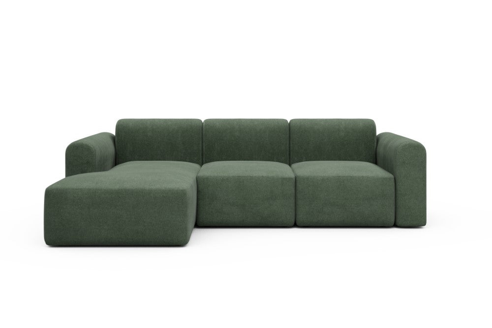 Rund Modular Sofa - Configurations 1 - C2L - 194 x 152 cm - 1 Seater + Chaise - 498 Casone Forest Green