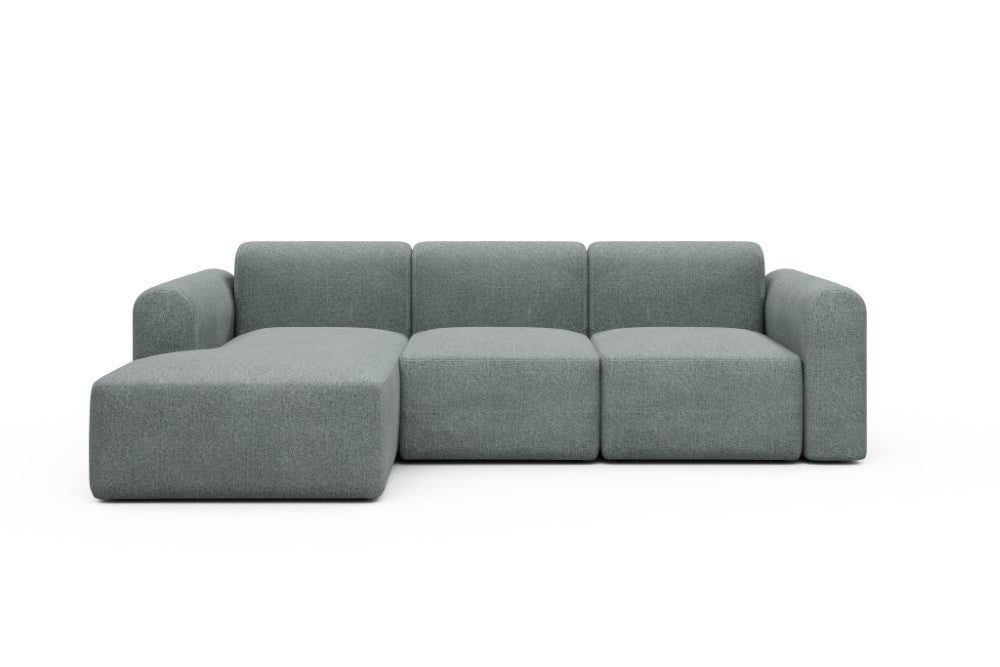 Rund Modular Sofa - Configurations 1 - C2L - 194 x 152 cm - 1 Seater + Chaise - 499 Casone Light mixed Green