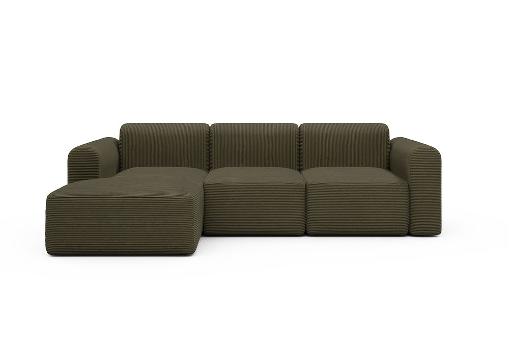 Rund Modular Sofa - Configurations 1 - C2L - 194 x 152 cm - 1 Seater + Chaise - 599 Corduroy Olive