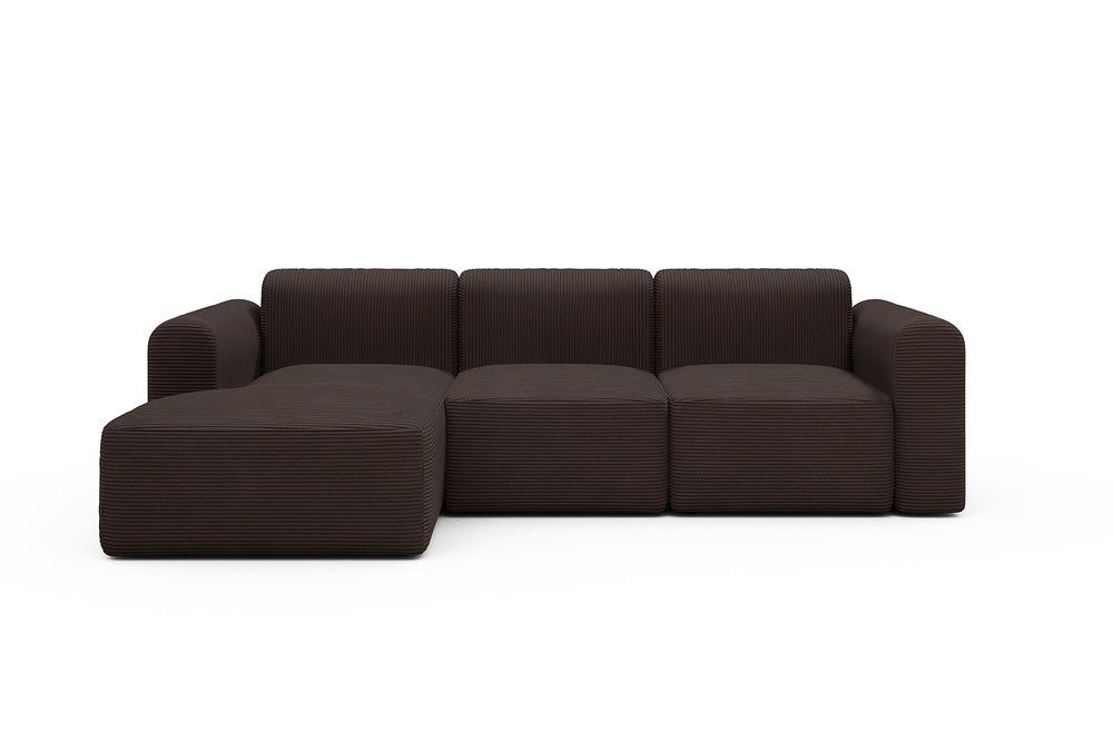 Rund Modular Sofa - Configurations 1 - C2L - 194 x 152 cm - 1 Seater + Chaise - 600 Corduroy Cocoa
