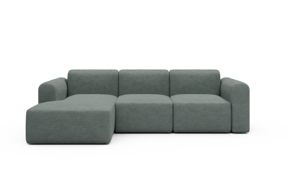 Rund Modular Sofa - Configurations 1 - C2L - 194 x 152 cm - 1 Seater + Chaise - 770 Carreno Cielo Blue