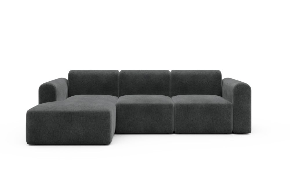 Rund Modular Sofa - Configurations 1 - C2L - 194 x 152 cm - 1 Seater + Chaise - 811 Smooth Deep Warm Grey