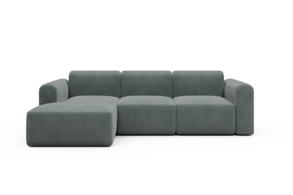 Rund Modular Sofa - Configurations 1 - C2L - 194 x 152 cm - 1 Seater + Chaise - 812 Smooth Smooth Silver Grey