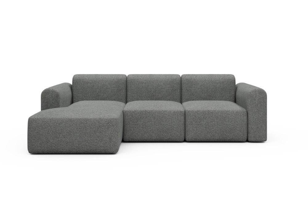 Rund Modular Sofa - Configurations 1 - C2L - 194 x 152 cm - 1 Seater + Chaise - 868 Vanora Warm Grey