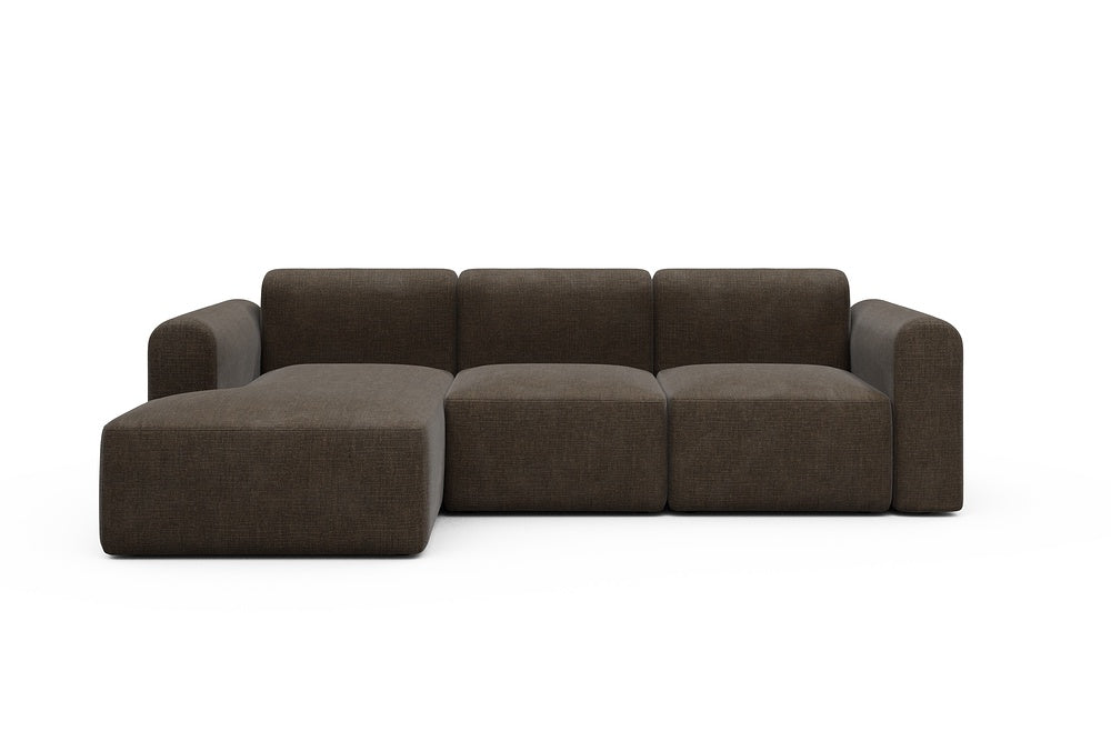 Rund Modular Sofa - Configurations 1 - C3L - 194 x 152 cm - Chaise + 2 Seater - 411 Esina Cedar Brown