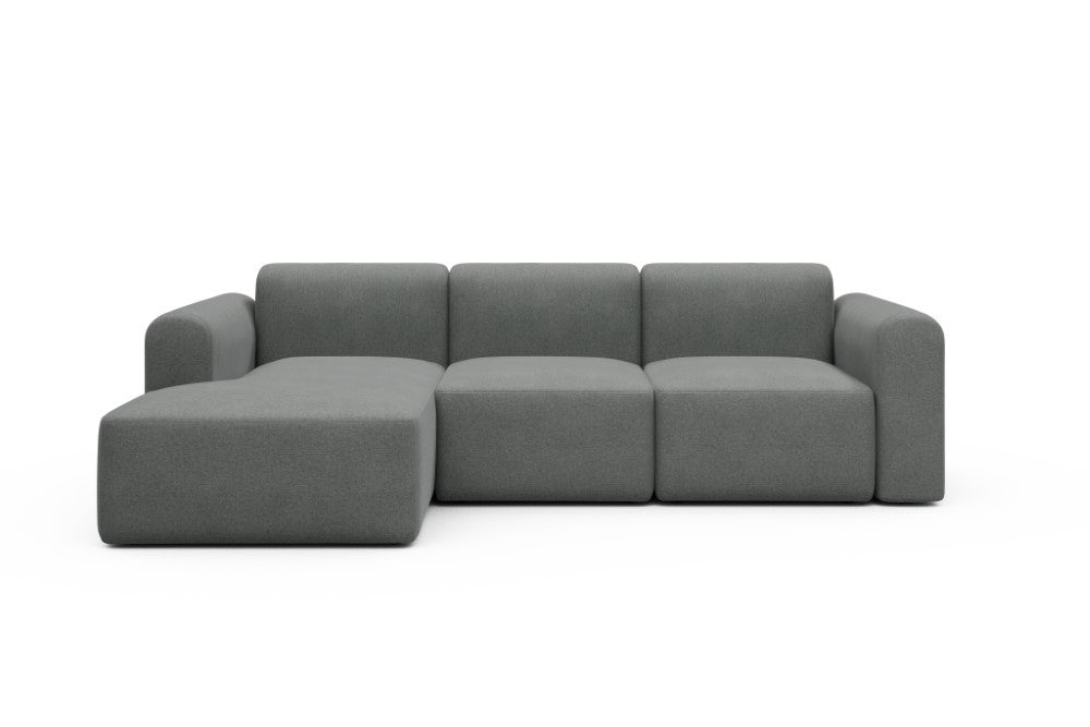 Rund Modular Sofa - Configurations 1 - C3L - 194 x 152 cm - Chaise + 2 Seater - 440 Satya Steel Grey