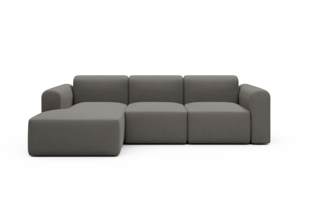 Rund Modular Sofa - Configurations 1 - C3L - 194 x 152 cm - Chaise + 2 Seater - 446 Satya Taupe Brown