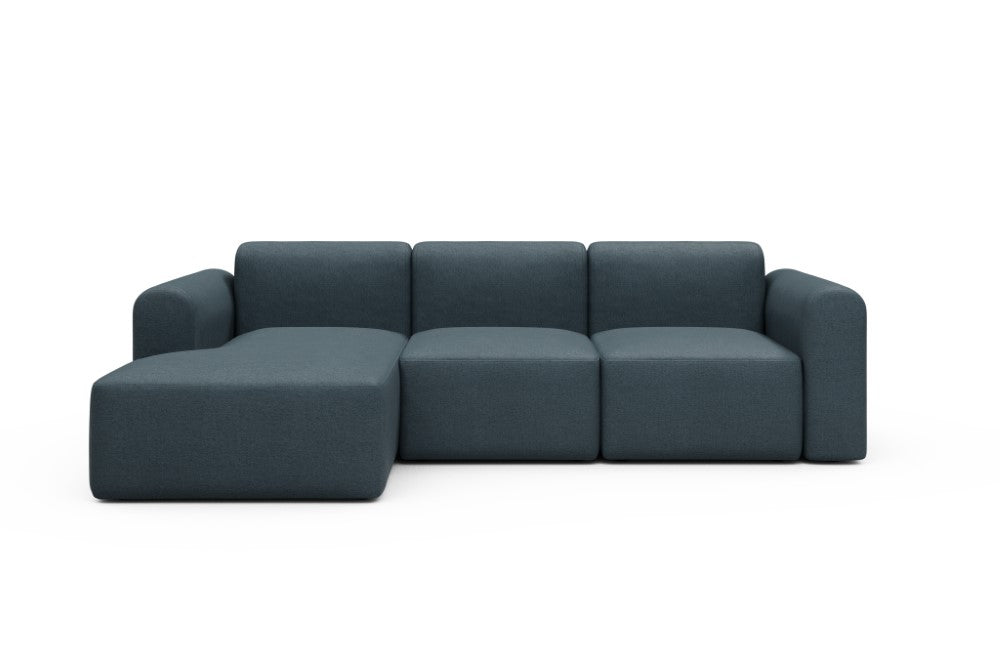 Rund Modular Sofa - Configurations 1 - C3L - 194 x 152 cm - Chaise + 2 Seater - 489 Denari Royal Blue