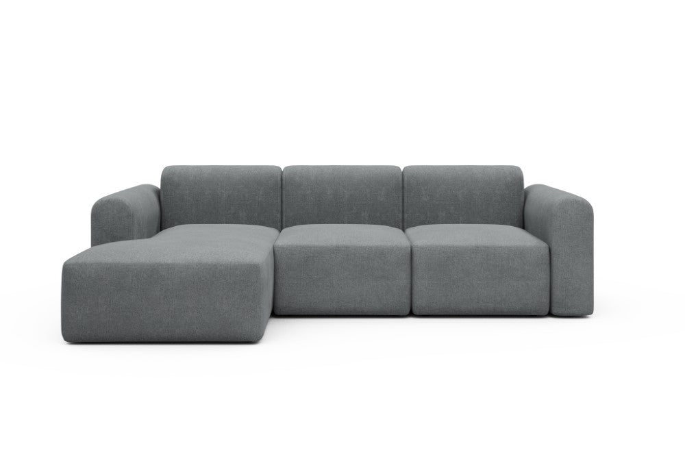 Rund Modular Sofa - Configurations 1 - C3L - 194 x 152 cm - Chaise + 2 Seater - 495 Casone Gravel Grey