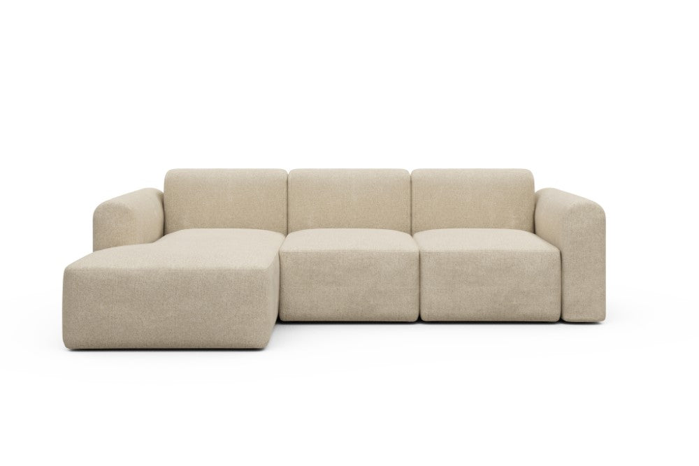 Rund Modular Sofa - Configurations 1 - C3L - 194 x 152 cm - Chaise + 2 Seater - 496 Casone Natural Beigie