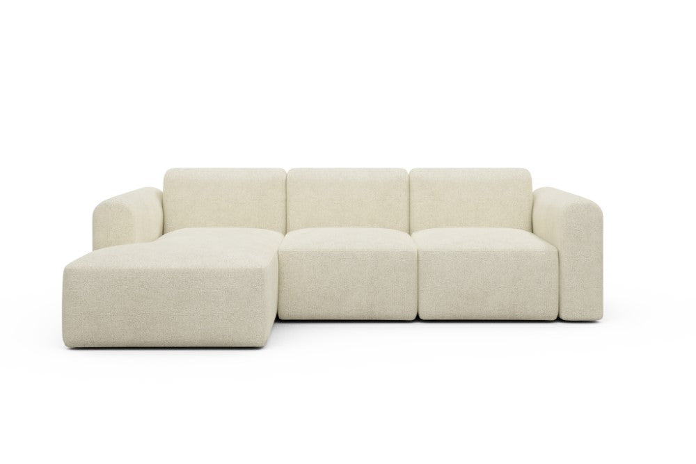Rund Modular Sofa - Configurations 1 - C3L - 194 x 152 cm - Chaise + 2 Seater - 531 Bouclé Off White