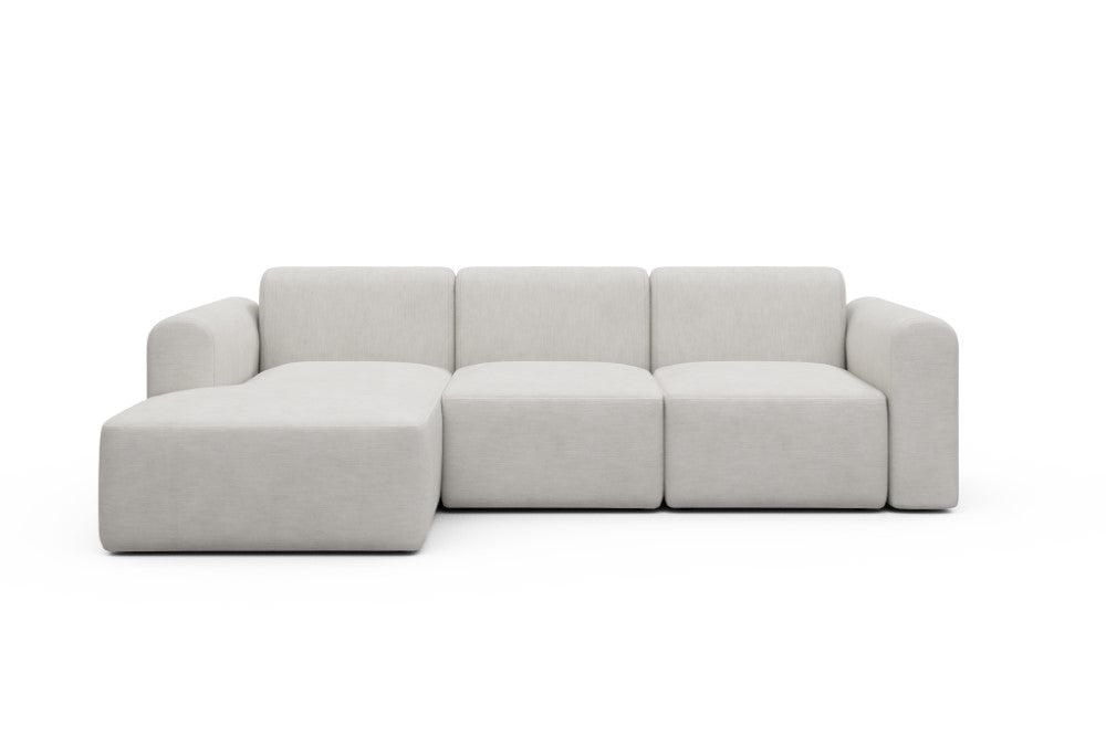 Rund Modular Sofa - Configurations 1 - C3L - 194 x 152 cm - Chaise + 2 Seater - 574 Vivus Dusty Off White