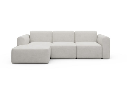 Rund Modular Sofa - Configurations 1 - C3L - 194 x 152 cm - Chaise + 2 Seater - 574 Vivus Dusty Off White