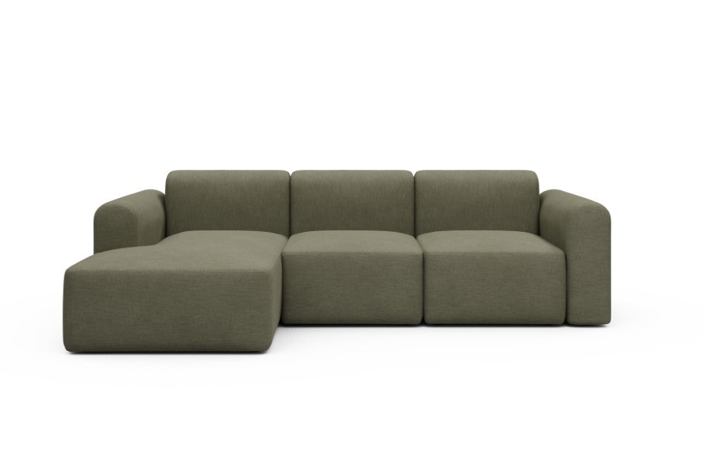 Rund Modular Sofa - Configurations 1 - C3L - 194 x 152 cm - Chaise + 2 Seater - 575 Vivus Dusty Olive