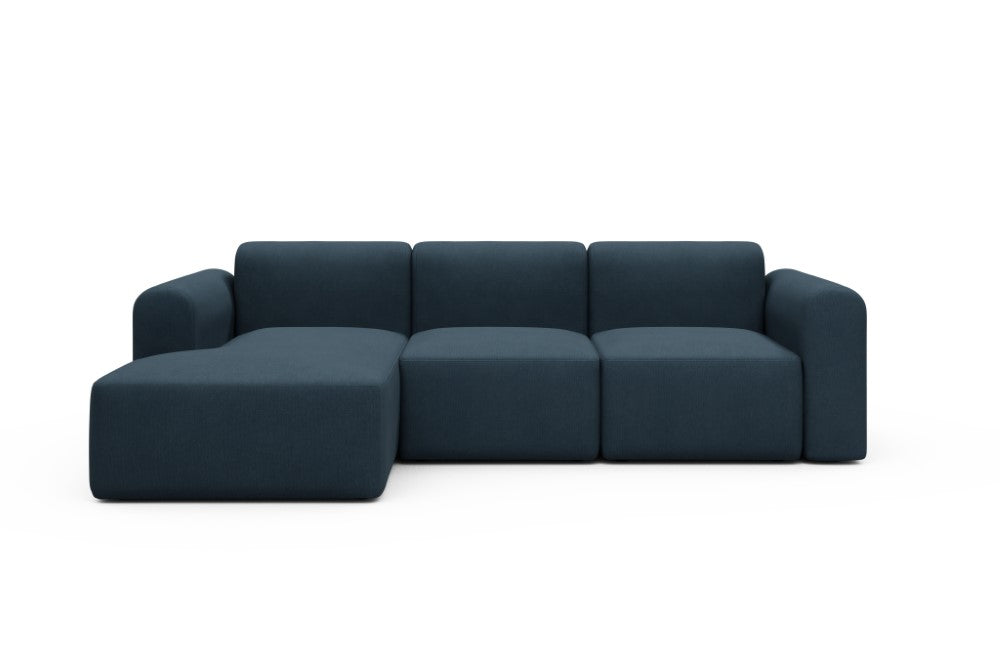 Rund Modular Sofa - Configurations 1 - C3L - 194 x 152 cm - Chaise + 2 Seater - 580 Argus Navy Blue